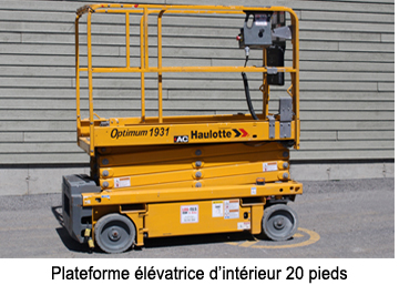 Plateforme élévatrice 20 pieds